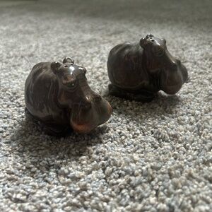 Ceramic Hippo salt and pepper shakers
